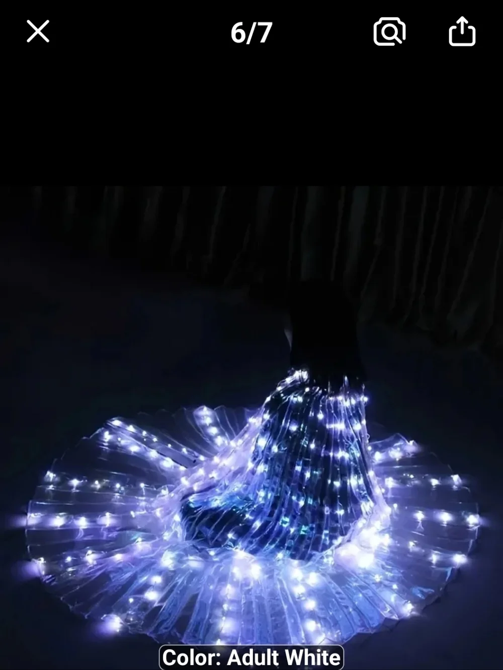 NEW LED ANGEL WINGS Abdominal Dance Wings, White Polyester Fiber, 240 LED Lights